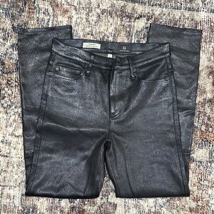 AG Adriano Goldschmied 100% Lambs Leather Straight Leg Pants